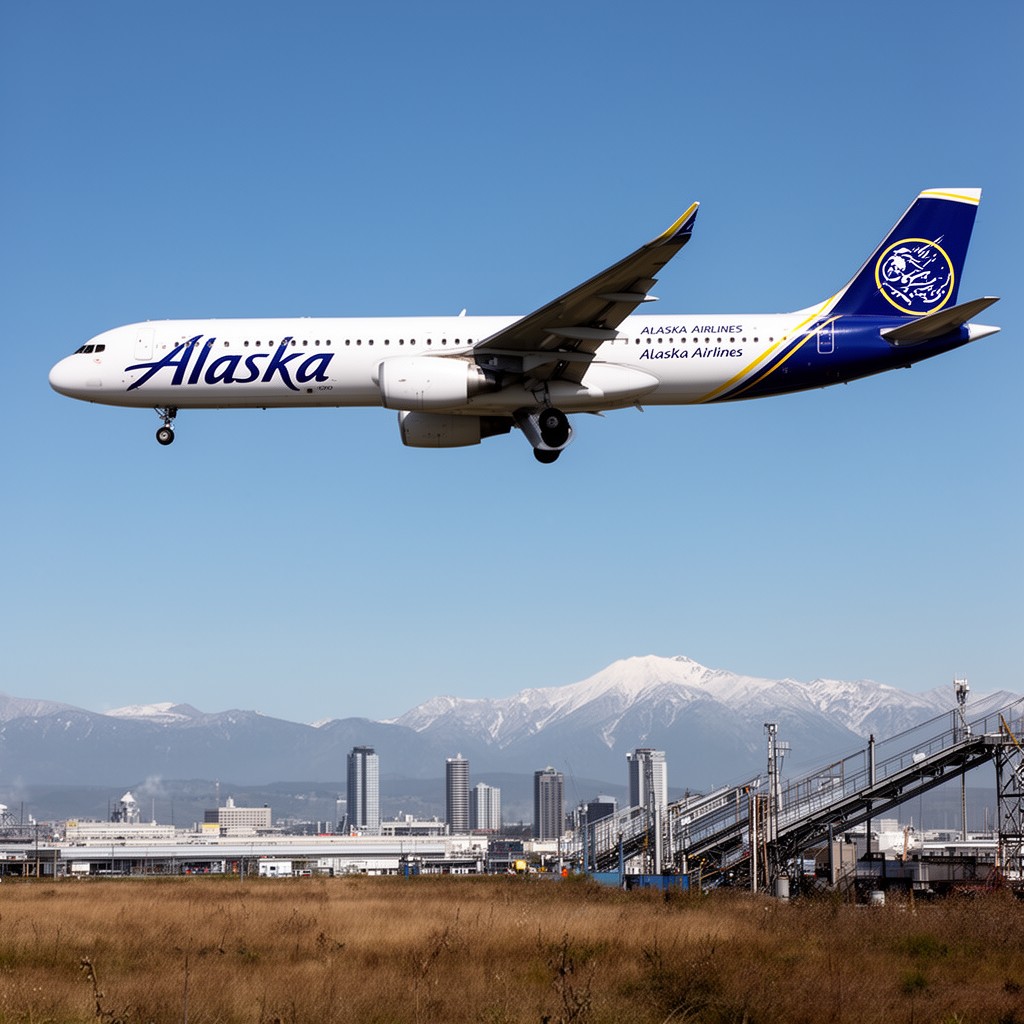 AI-generated illustration of Alaska Airlines