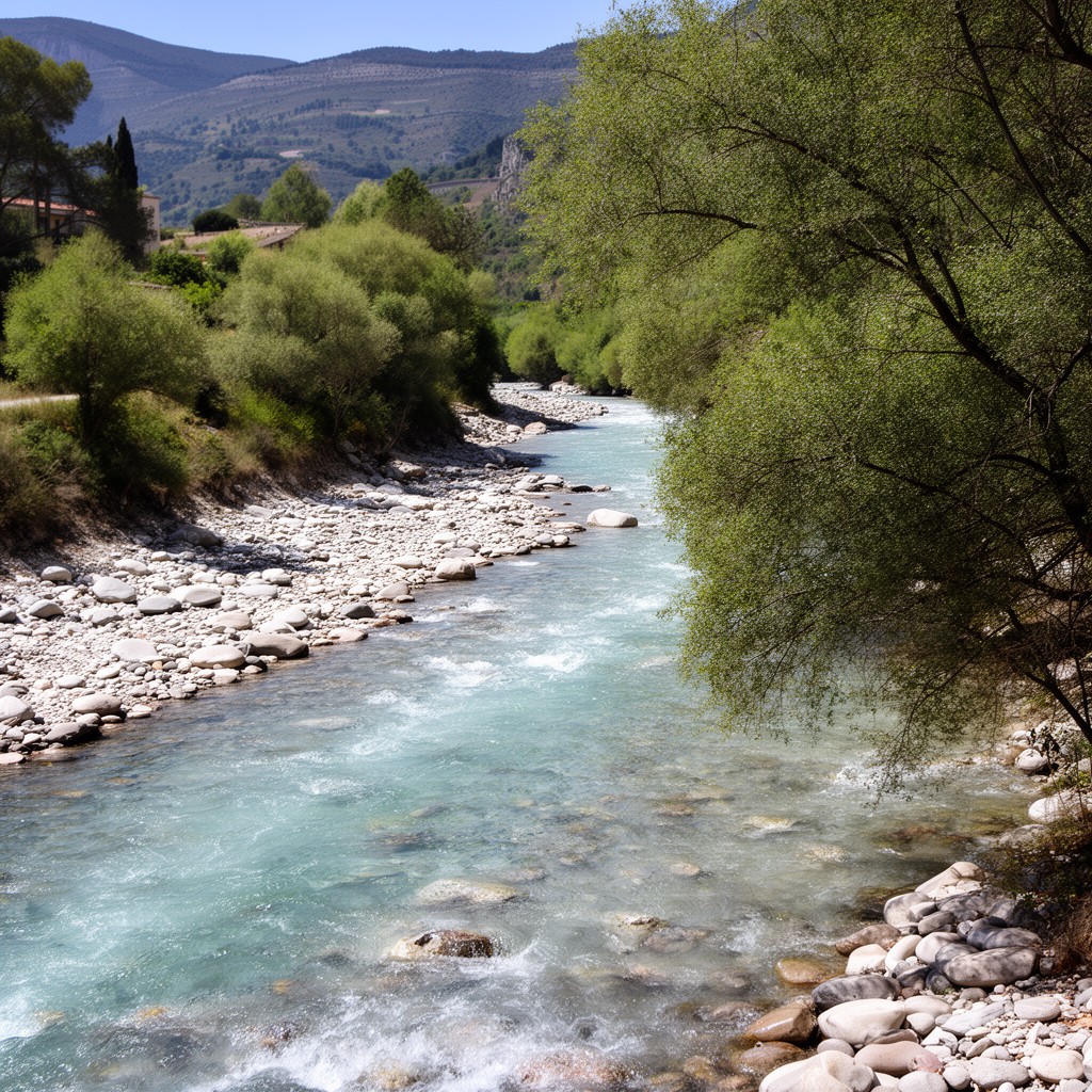 AI-generated illustration of Ouvèze River