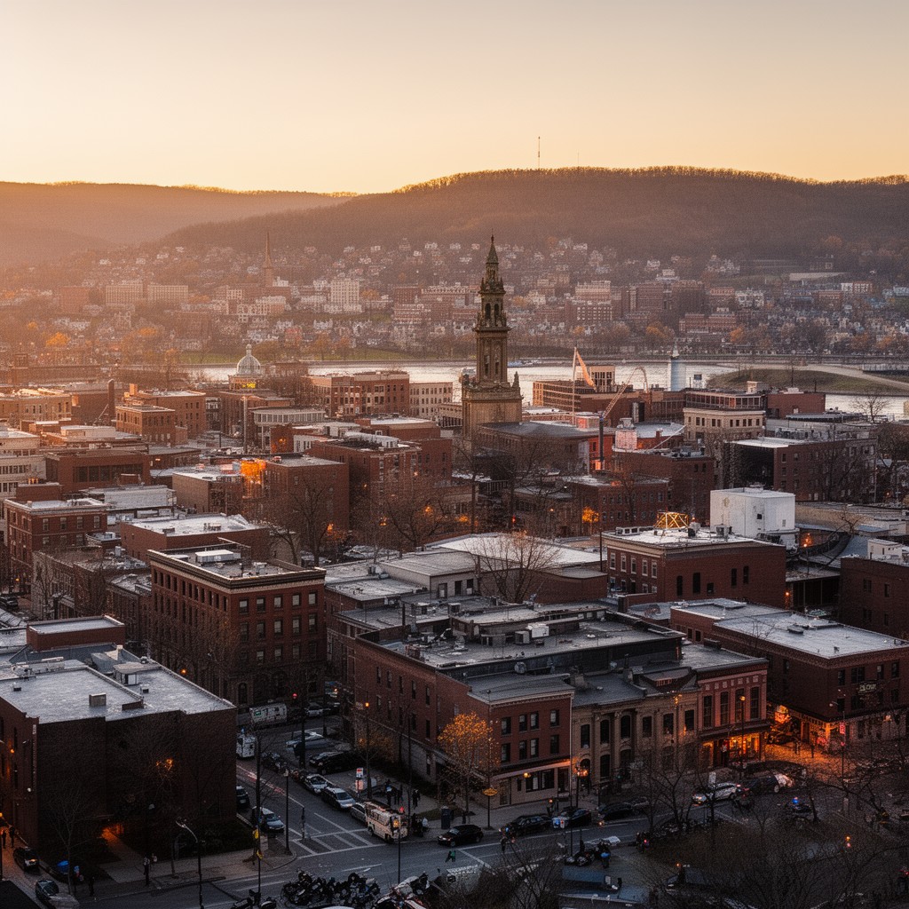AI-generated illustration of Worcester, Massachusetts