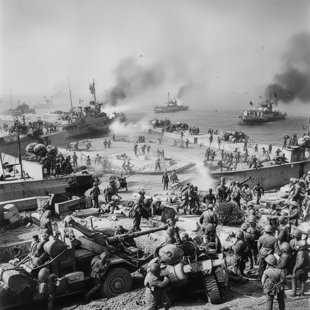 AI-generated illustration of Battle of Anzio