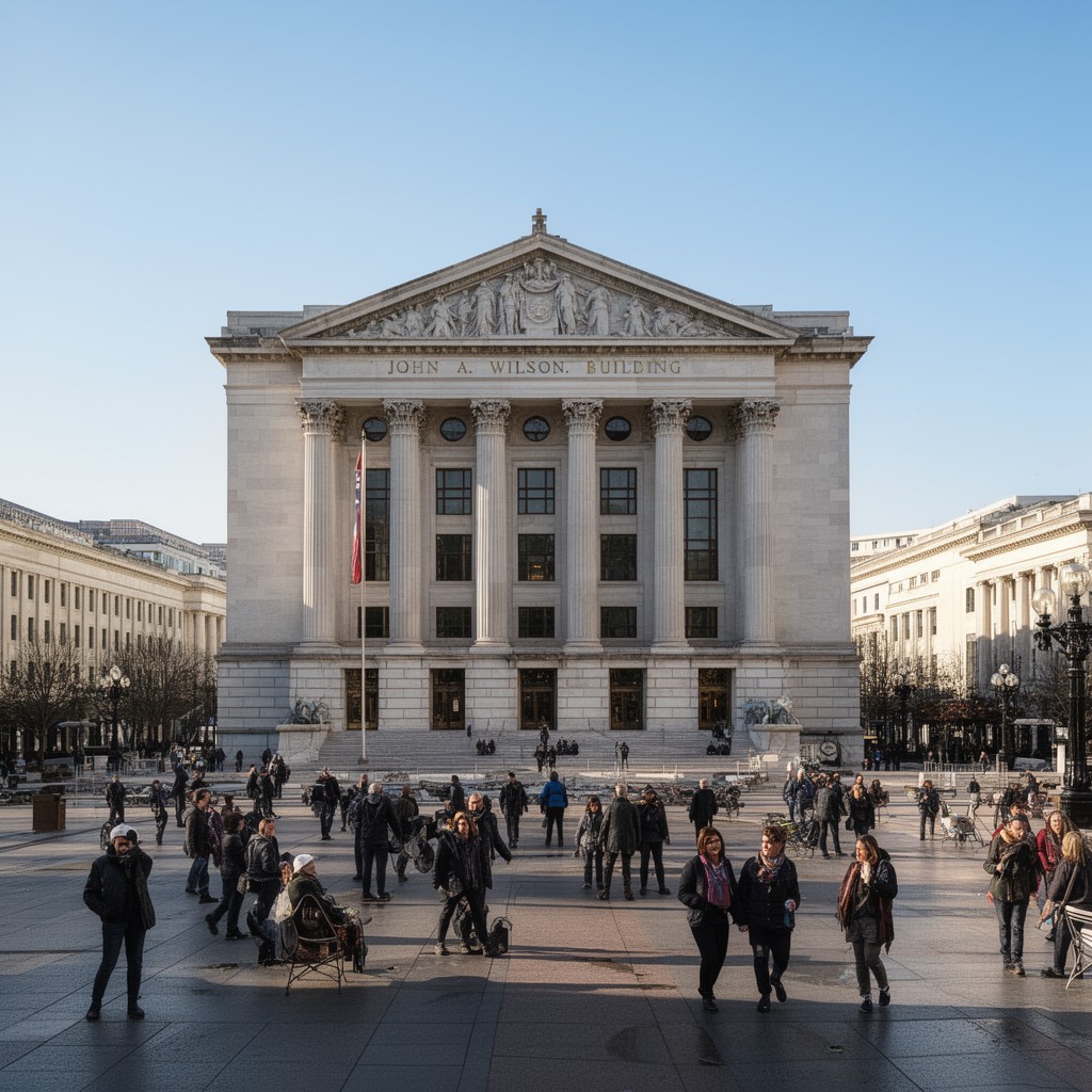 AI-generated illustration of John A. Wilson Building