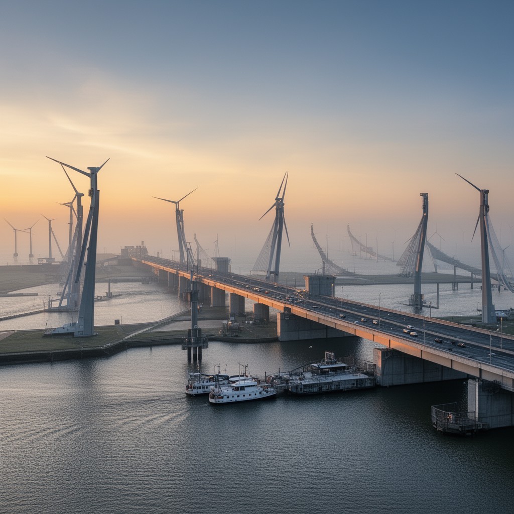 AI-generated illustration of Volkerakdam