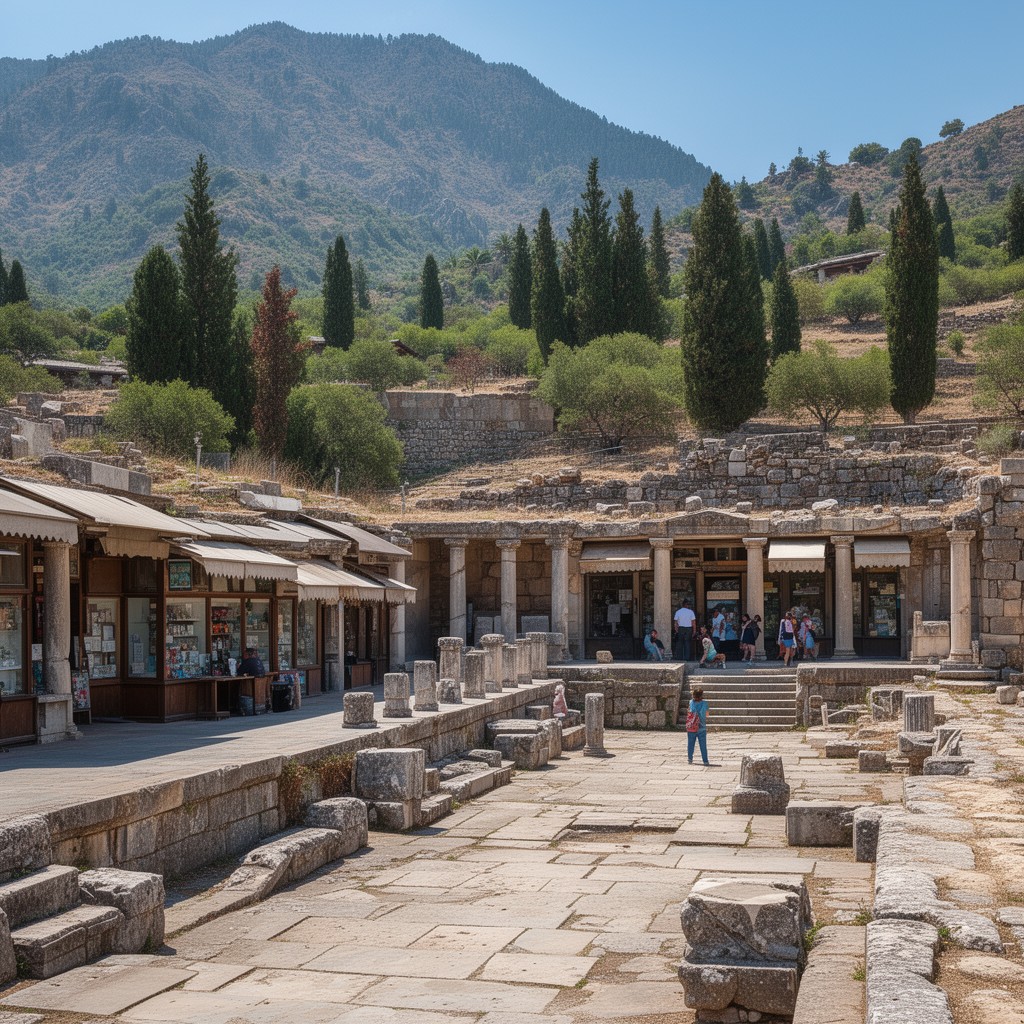 AI-generated illustration of Roman Agora of Delphi
