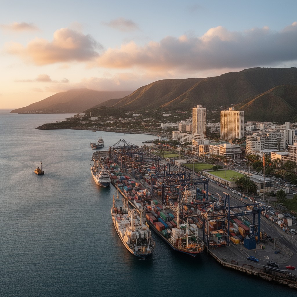 AI-generated illustration of Port of Honolulu