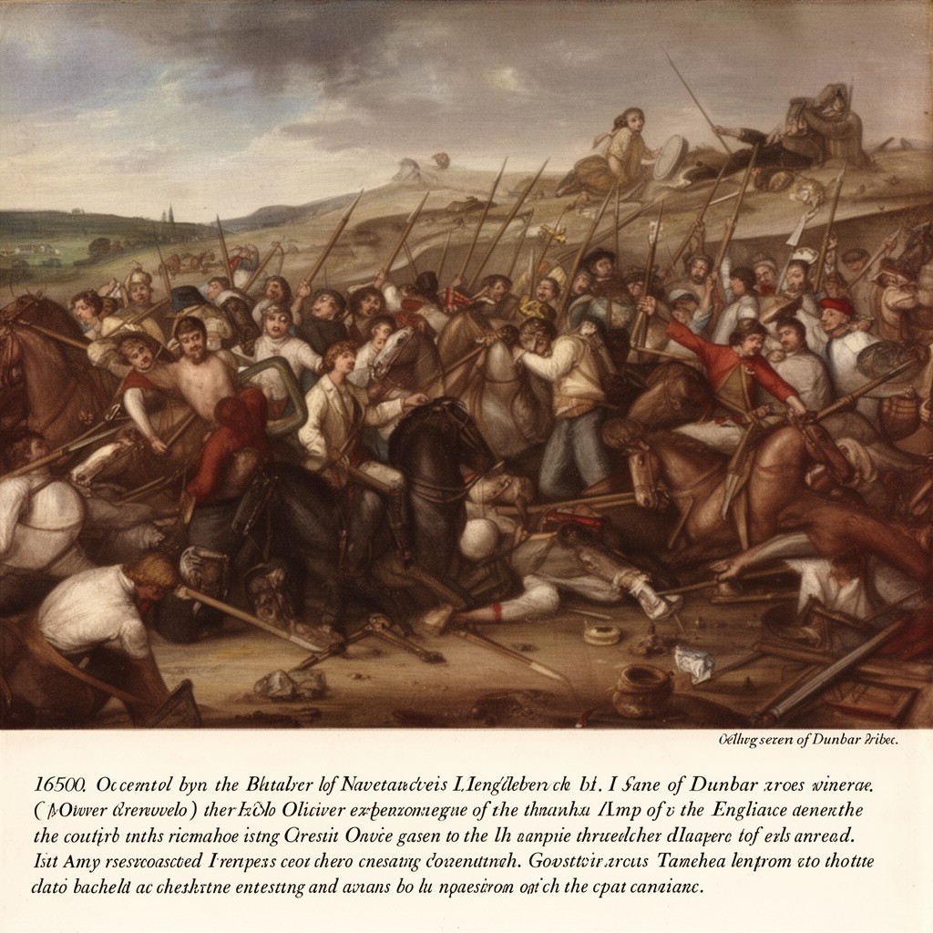 AI-generated illustration of Battle of Dunbar (1650)