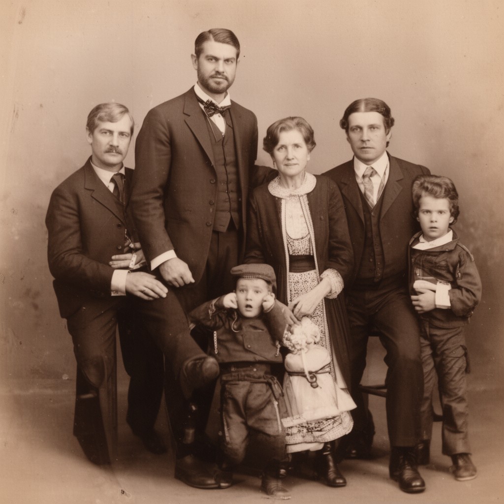 AI-generated illustration of the Crocker family
