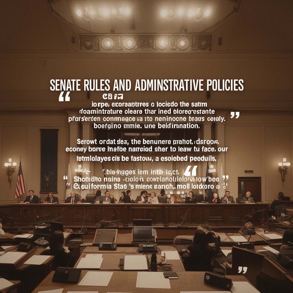 AI-generated illustration of Senate Rules and administrative policies