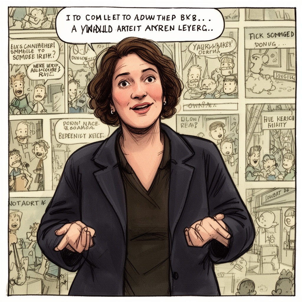 AI-generated illustration of Alison Bechdel