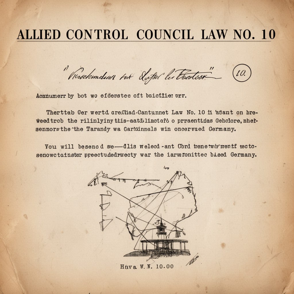AI-generated illustration of Allied Control Council Law No. 10