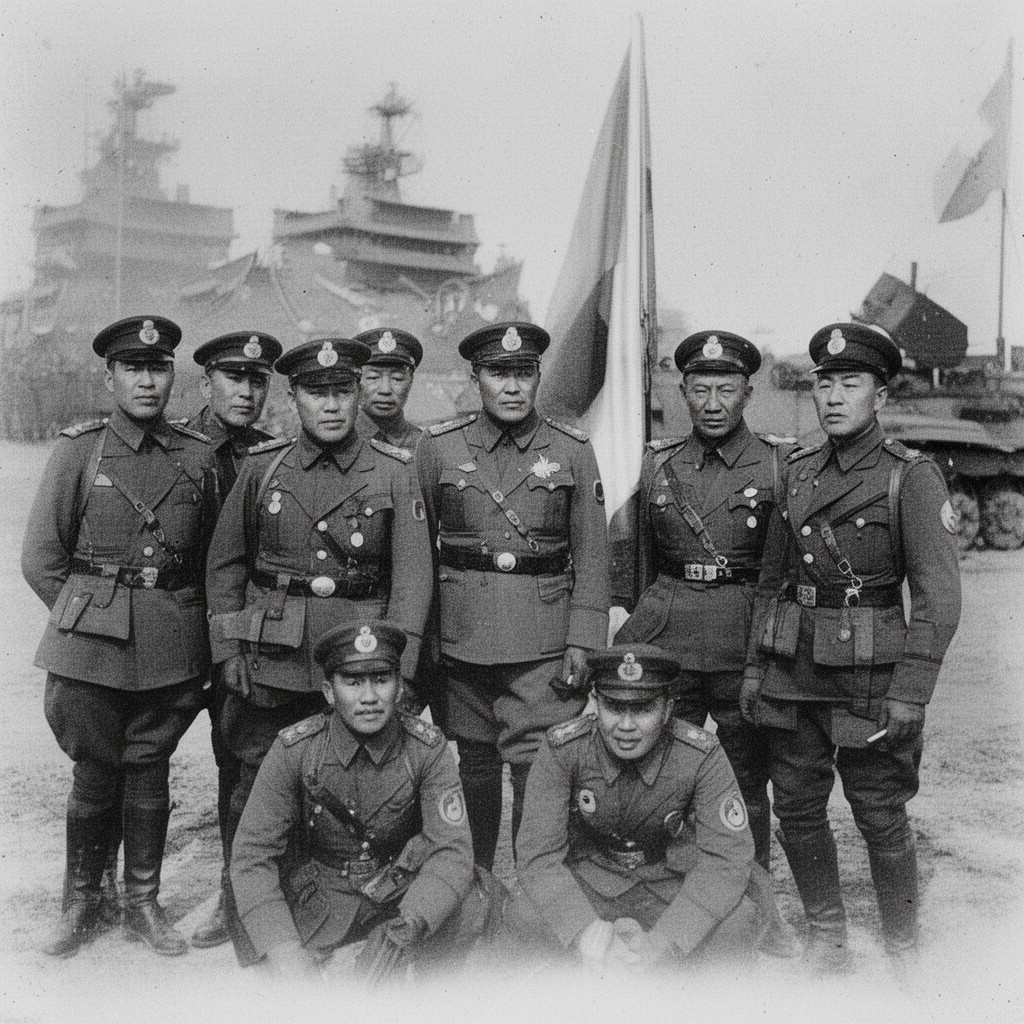 AI-generated illustration of Japanese Central China Area Army commanders