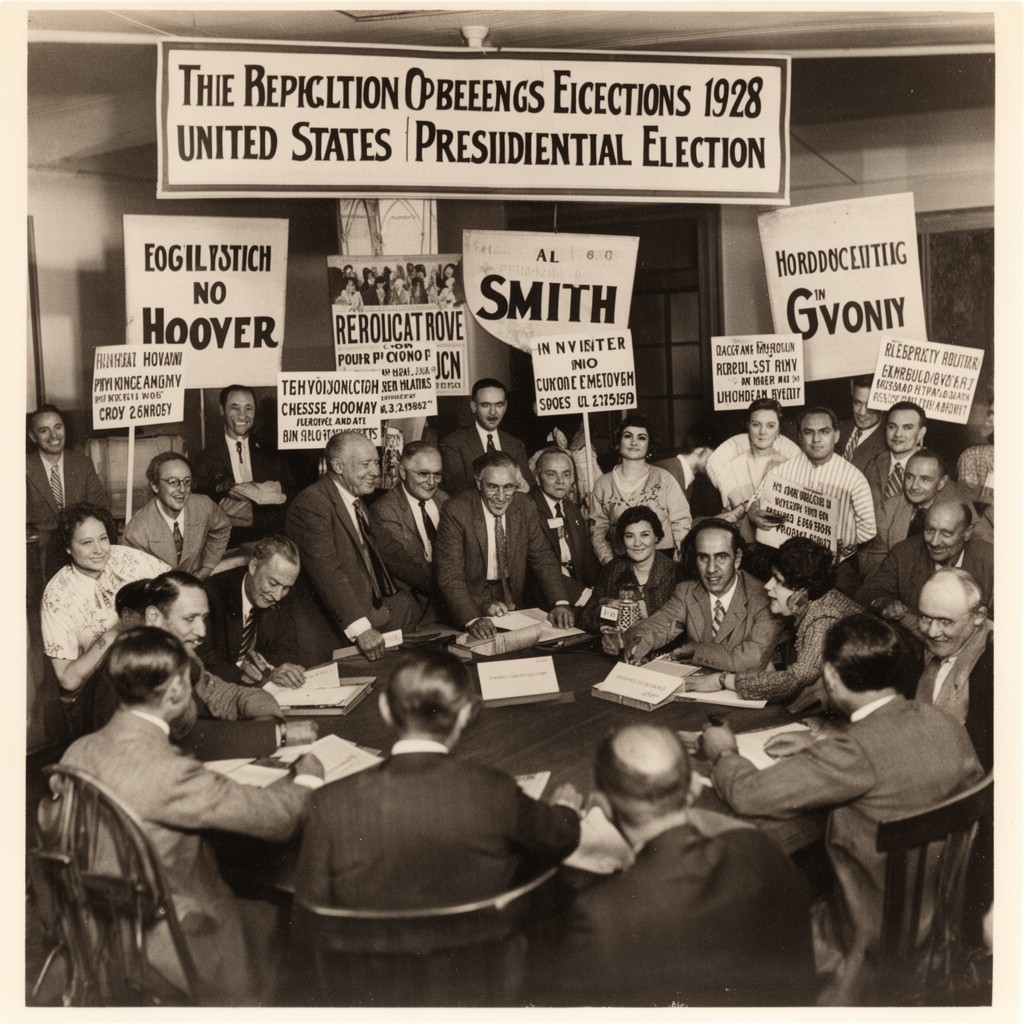 AI-generated illustration of 1928 United States presidential election