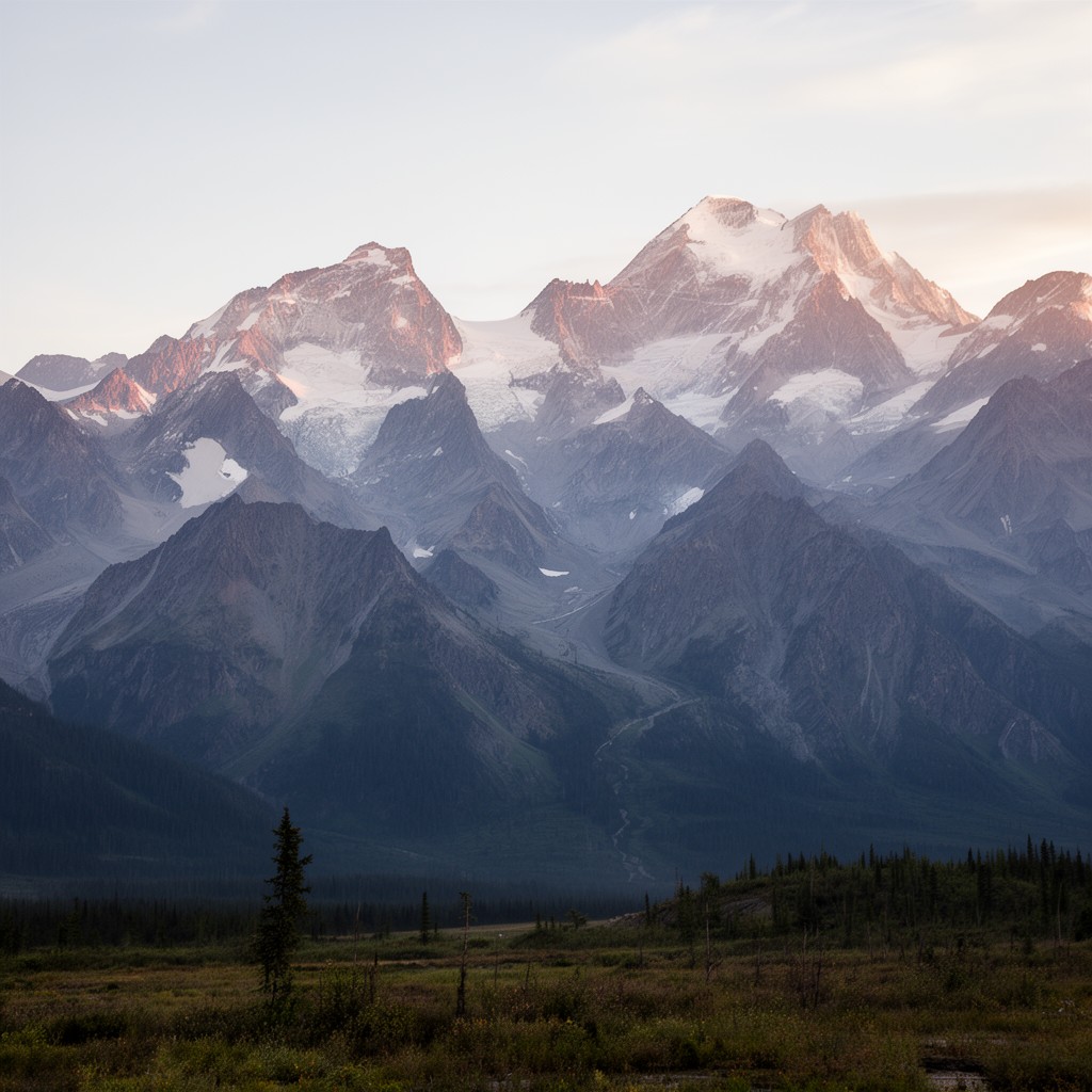 AI-generated illustration of Alaska Range