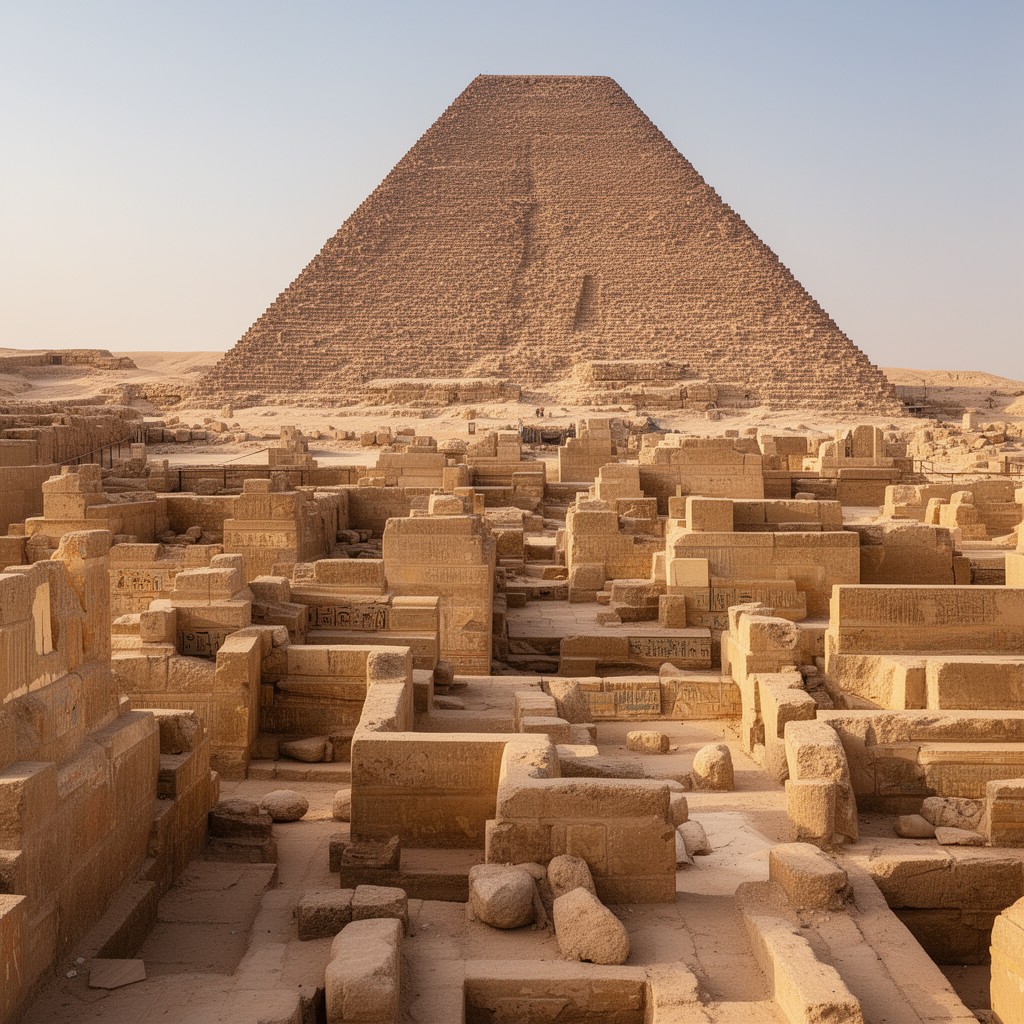 AI-generated illustration of Saqqara necropolis