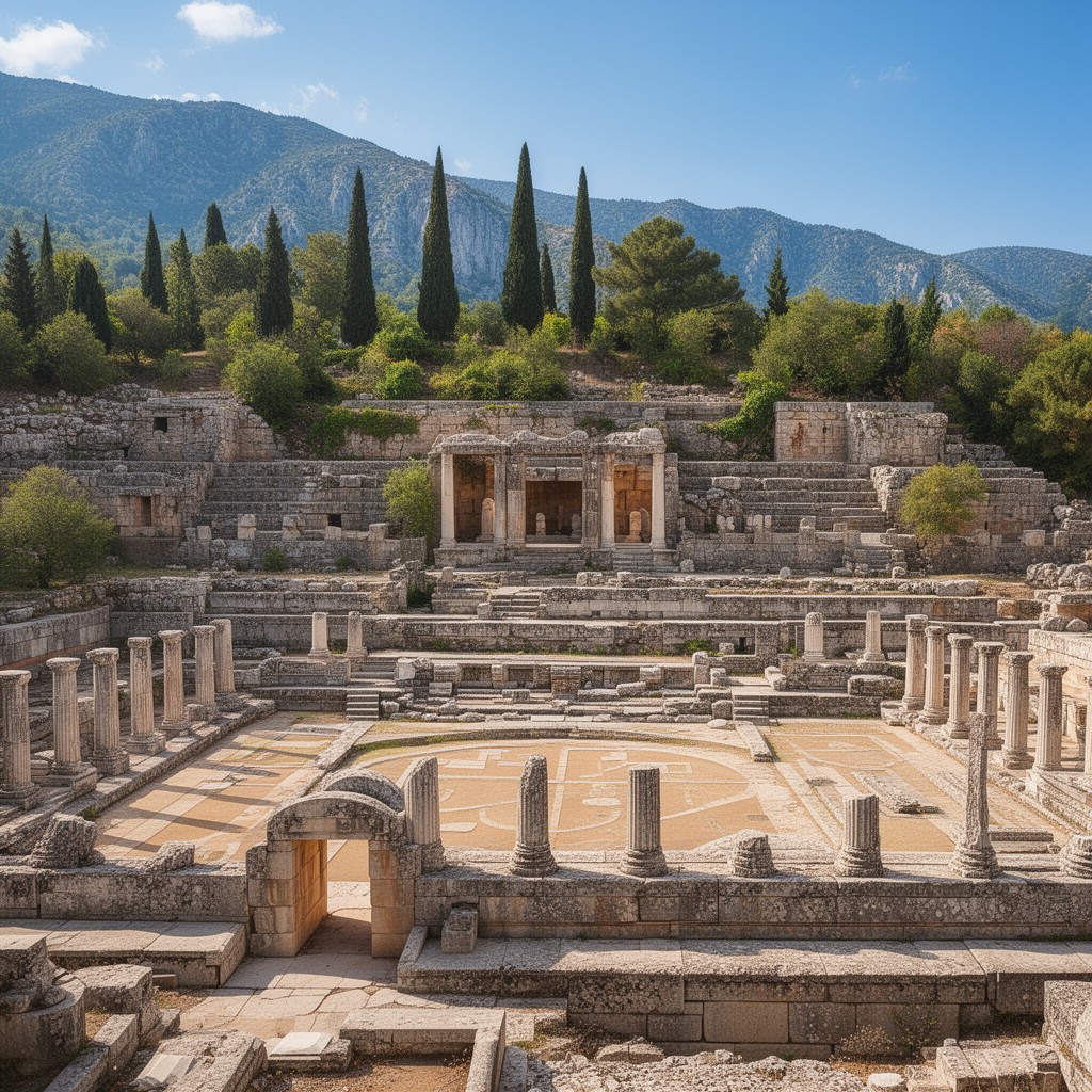 AI-generated illustration of Gymnasium of Delphi