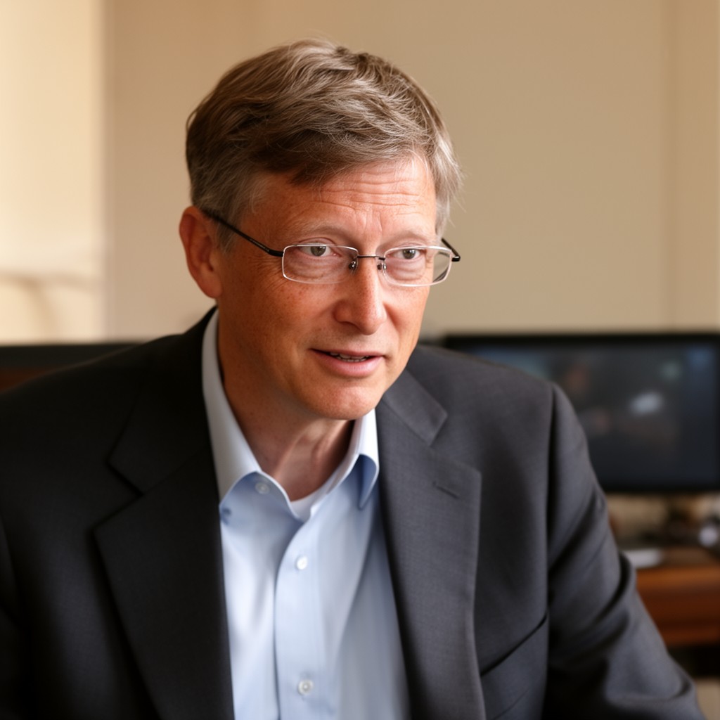 AI-generated illustration of Bill Gates