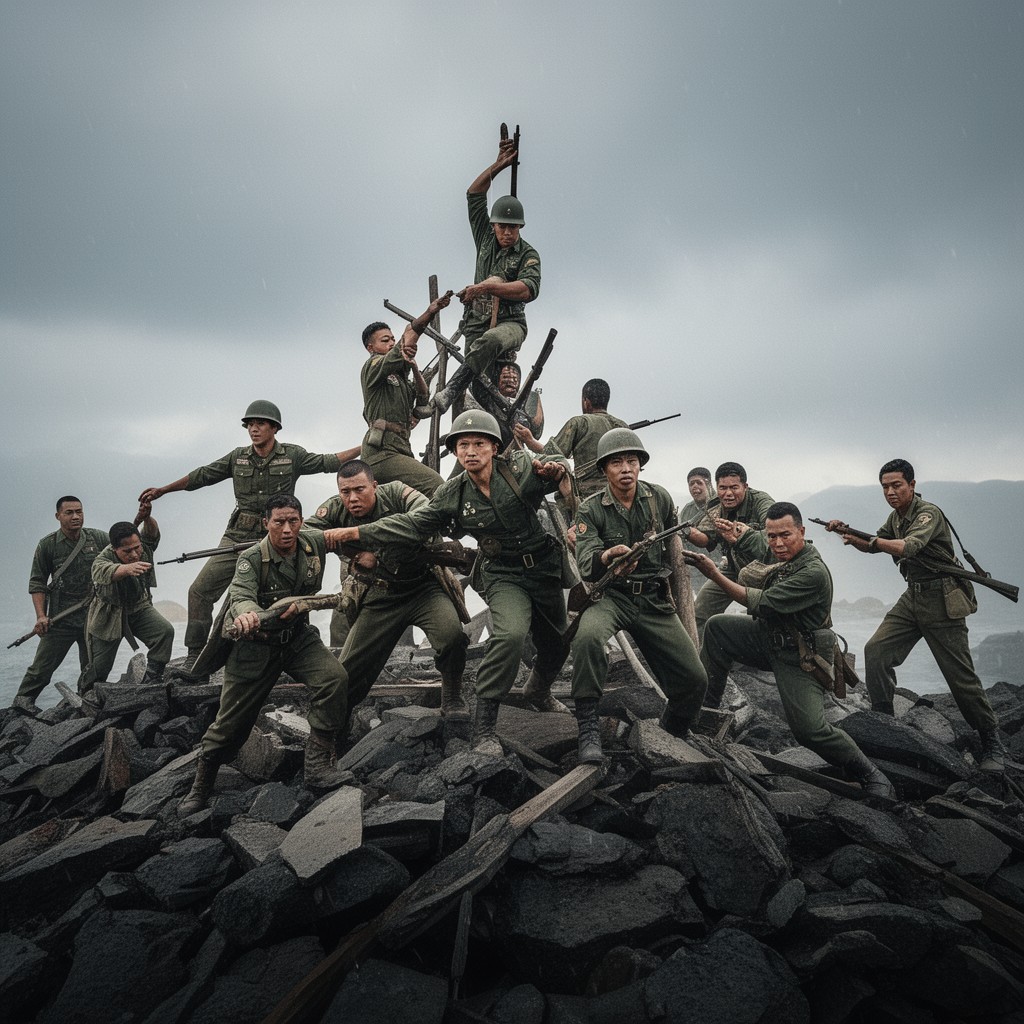 AI-generated illustration of Iwo Jima