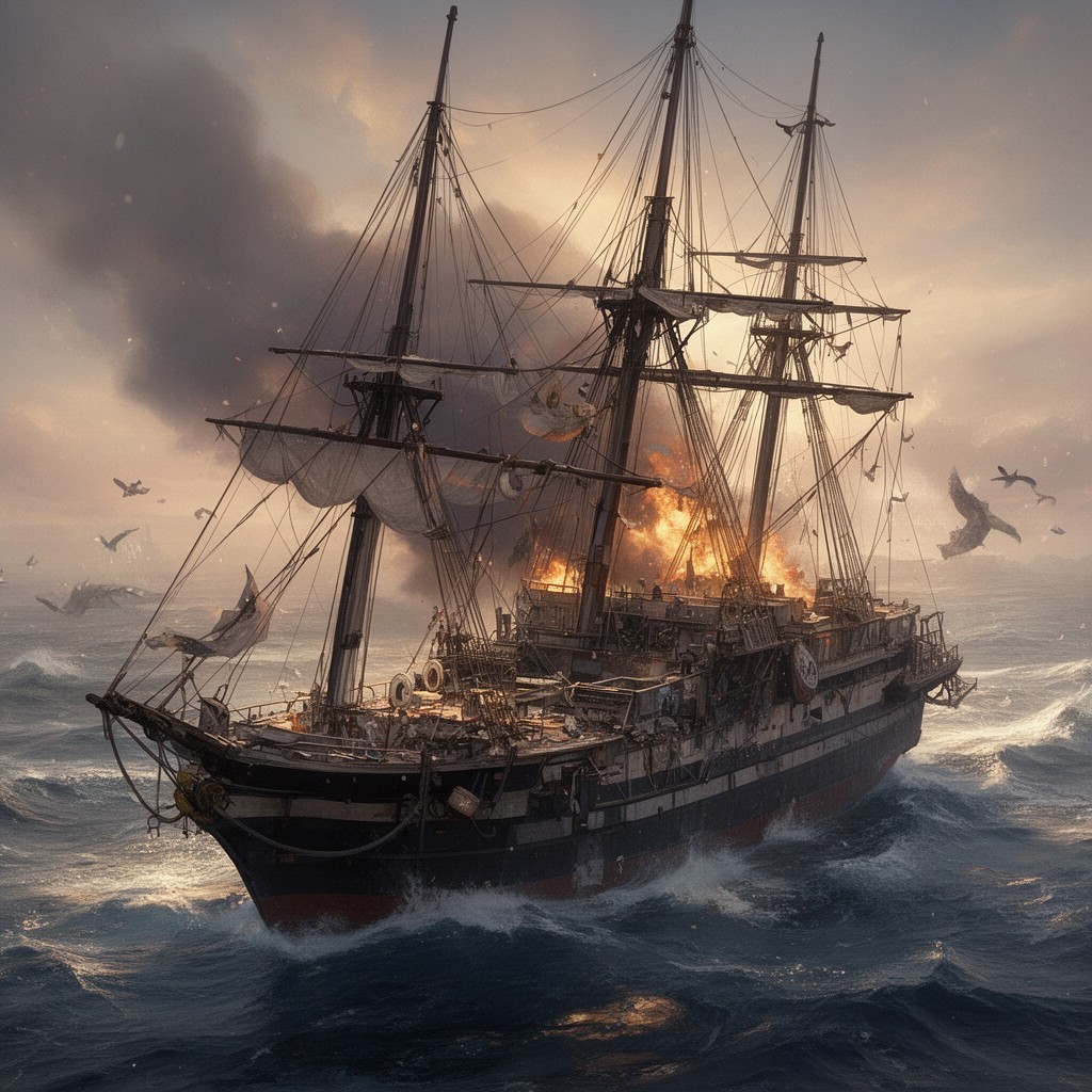 AI-generated illustration of USS Bonhomme Richard
