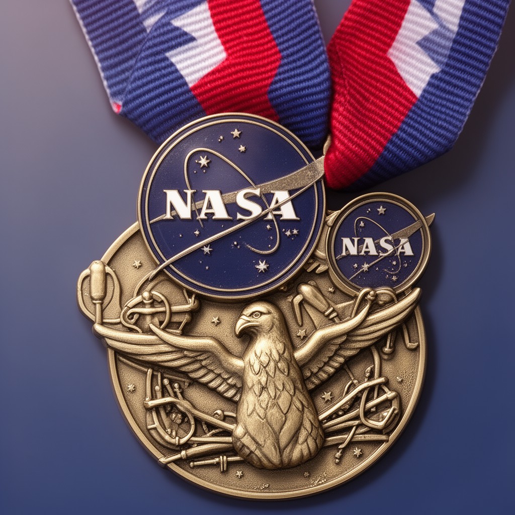 AI-generated illustration of NASA Exceptional Public Service Medal