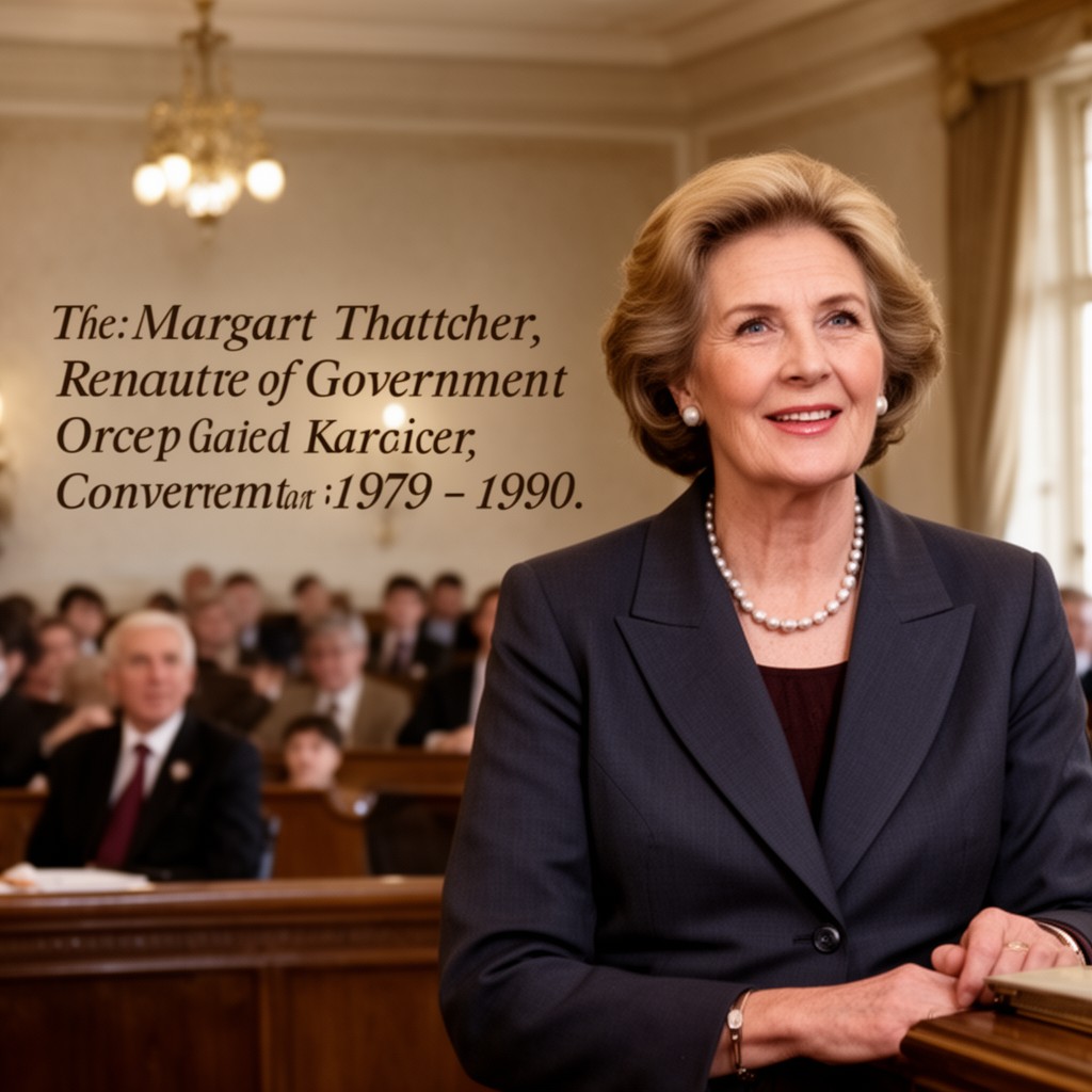 AI-generated illustration of Margaret Thatcher government