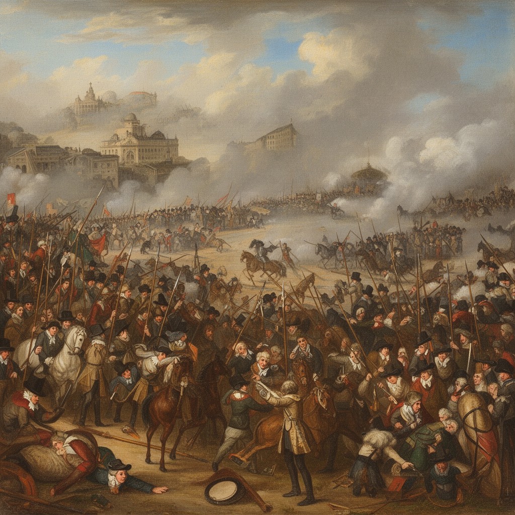 AI-generated illustration of Battle of Worcester (1651)