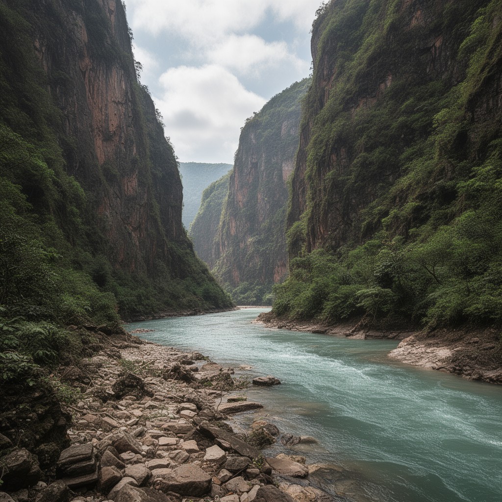 AI-generated illustration of Magdalena River canyon