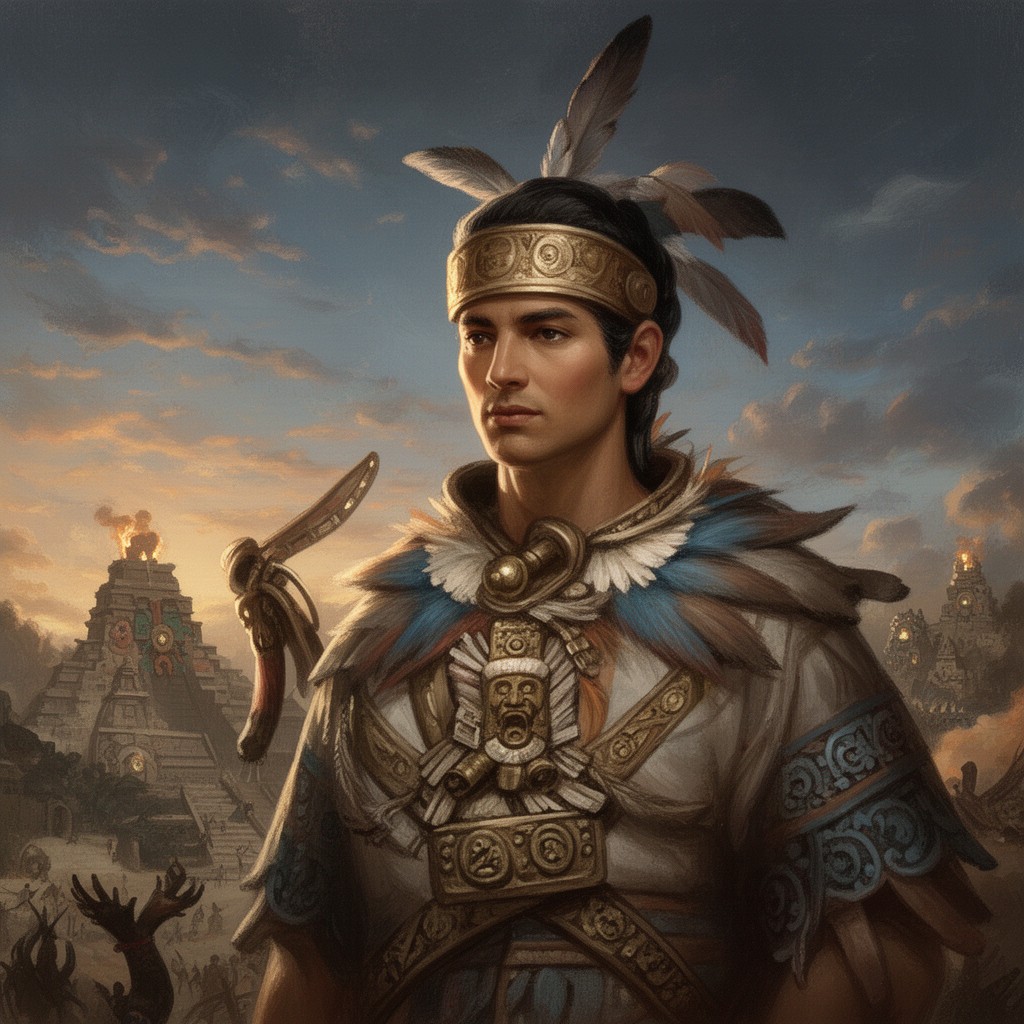 AI-generated illustration of Cuauhtémoc