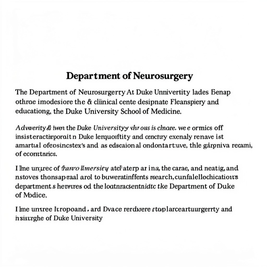 AI-generated illustration of Department of Neurosurgery, Duke University