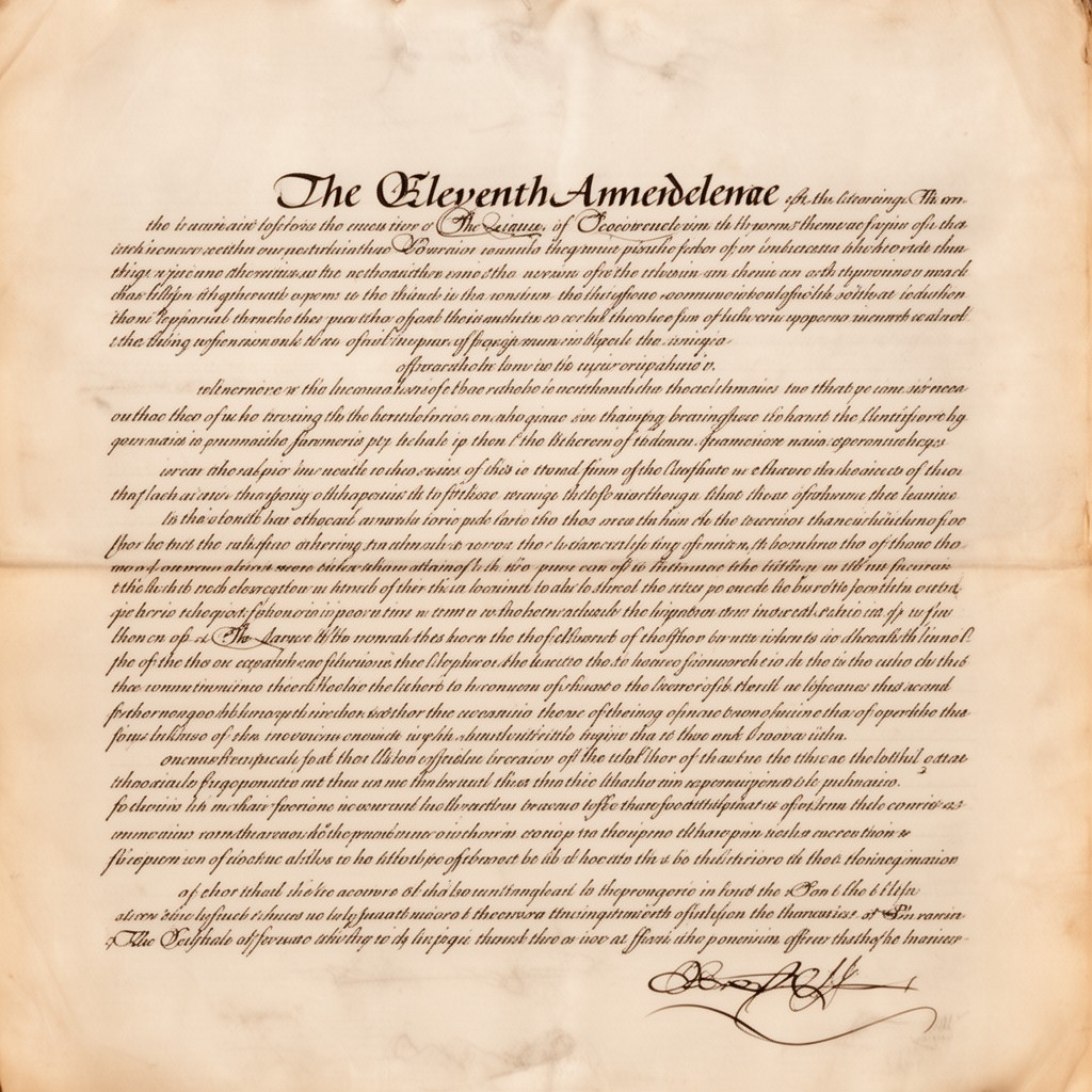 AI-generated illustration of Eleventh Amendment to the United States Constitution
