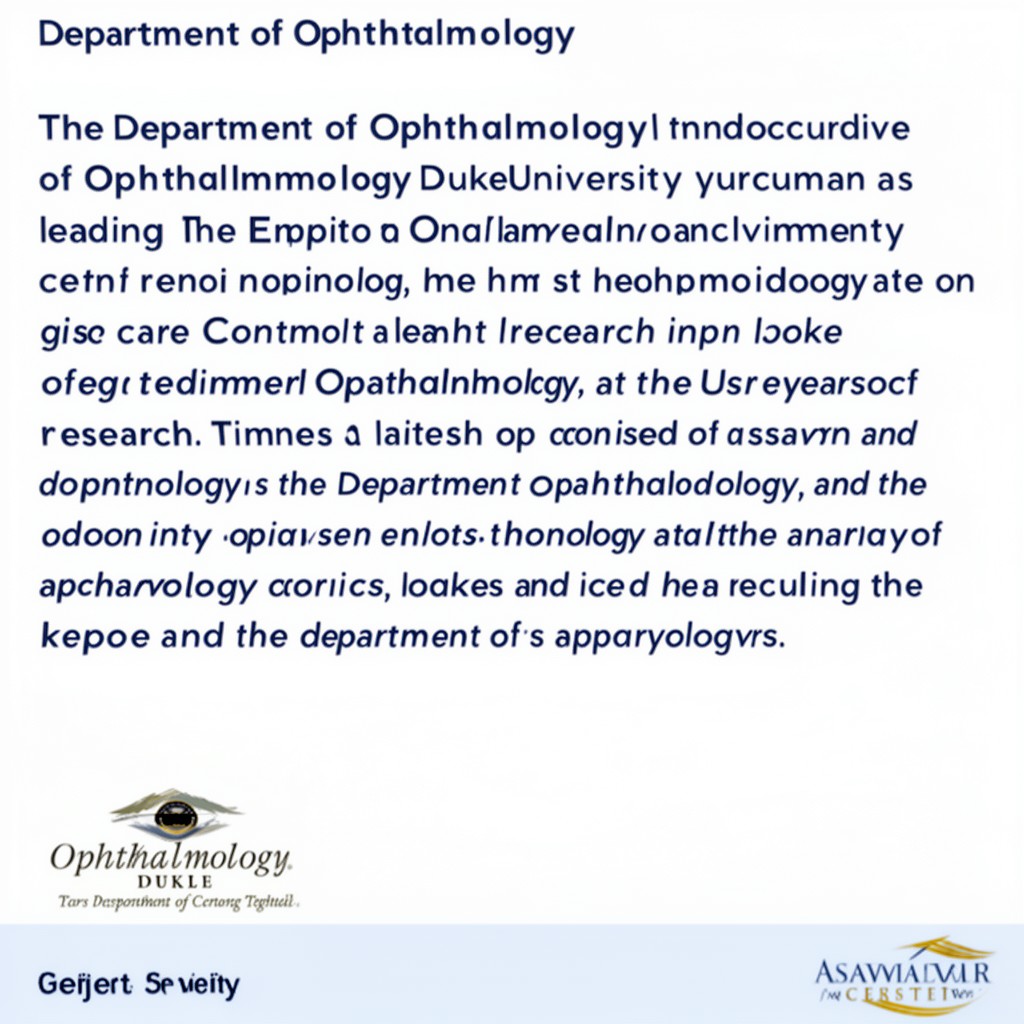 AI-generated illustration of Department of Ophthalmology, Duke University