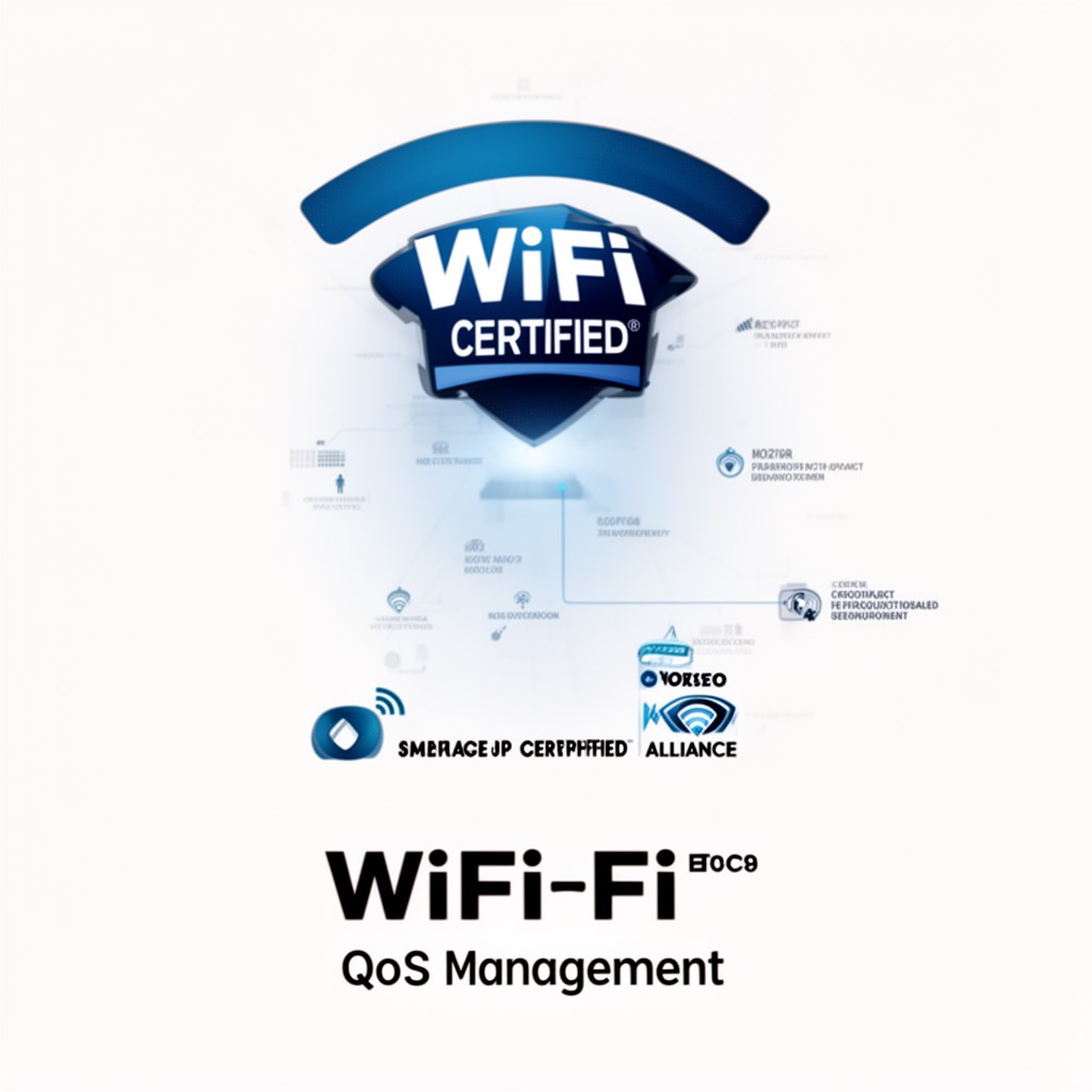 AI-generated illustration of Wi‑Fi CERTIFIED QoS Management