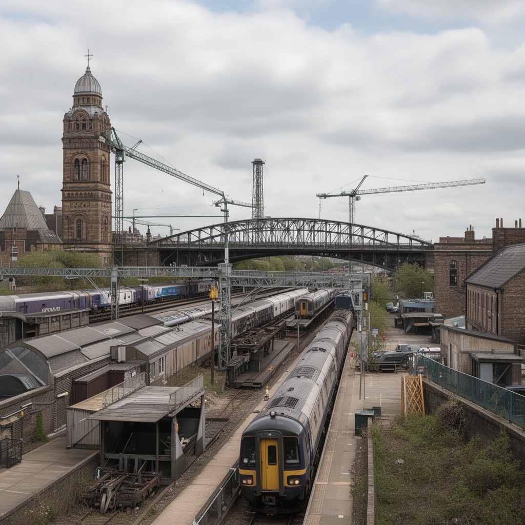 AI-generated illustration of Manchester–Preston line
