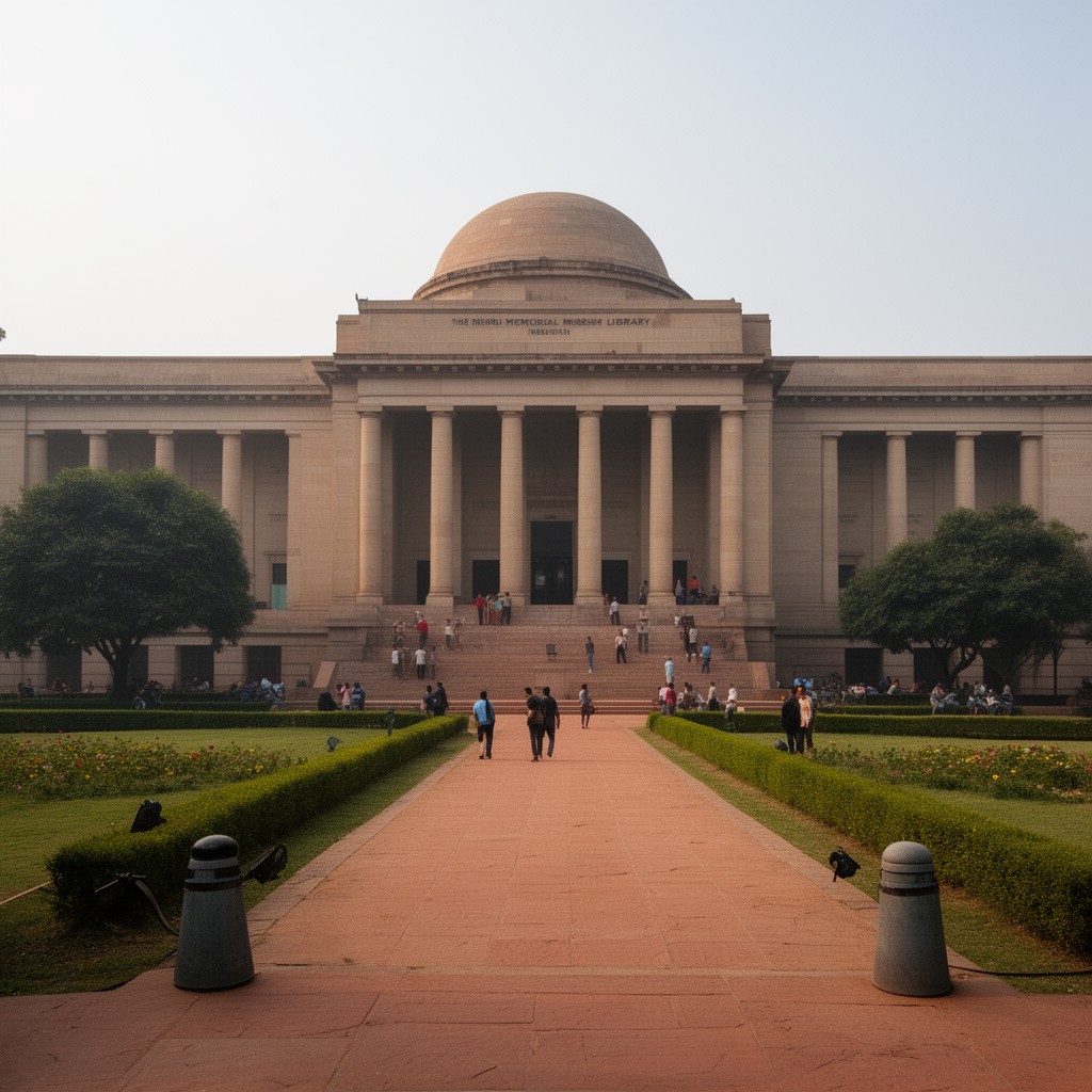 AI-generated illustration of Nehru Memorial Museum and Library