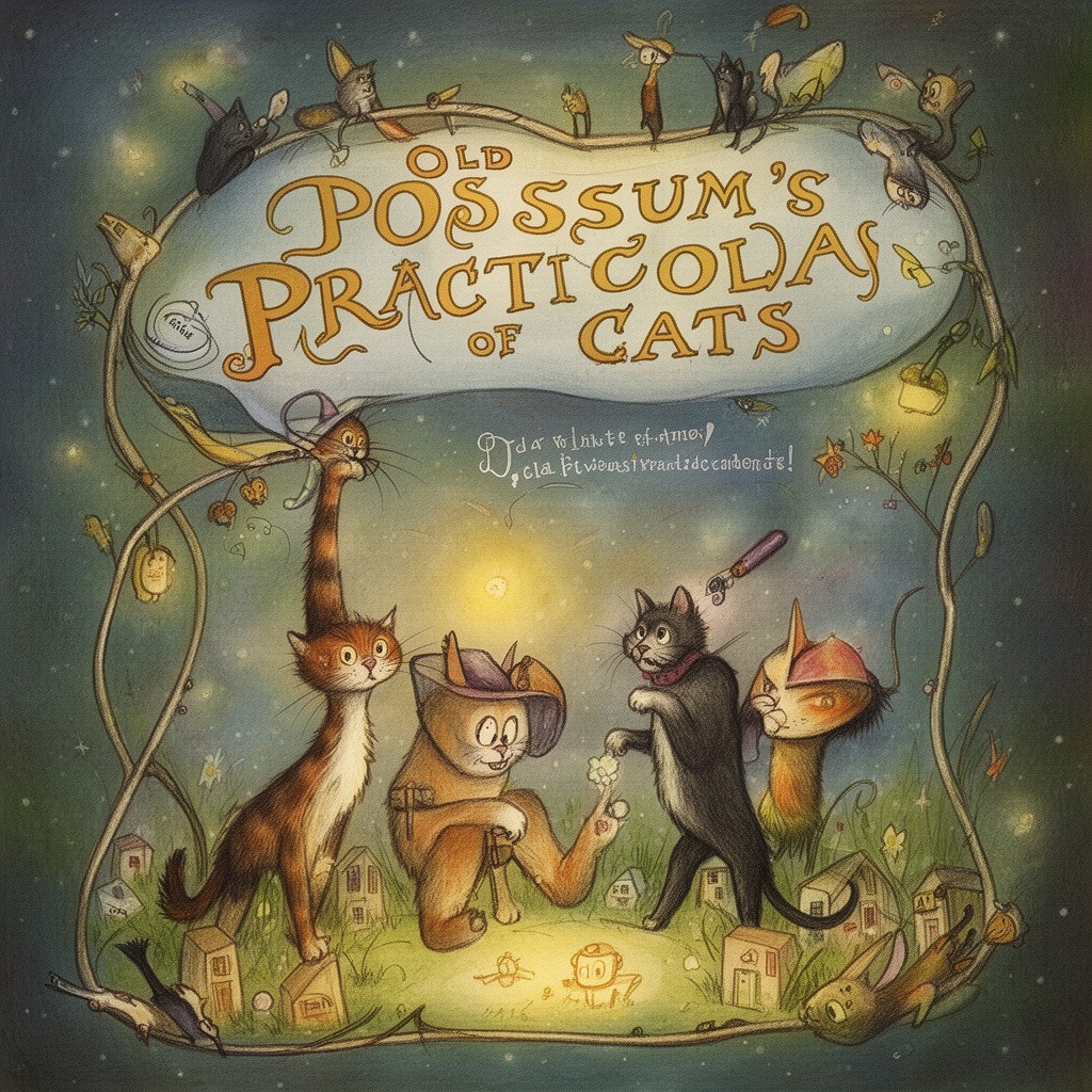 AI-generated illustration of Old Possum's Book of Practical Cats