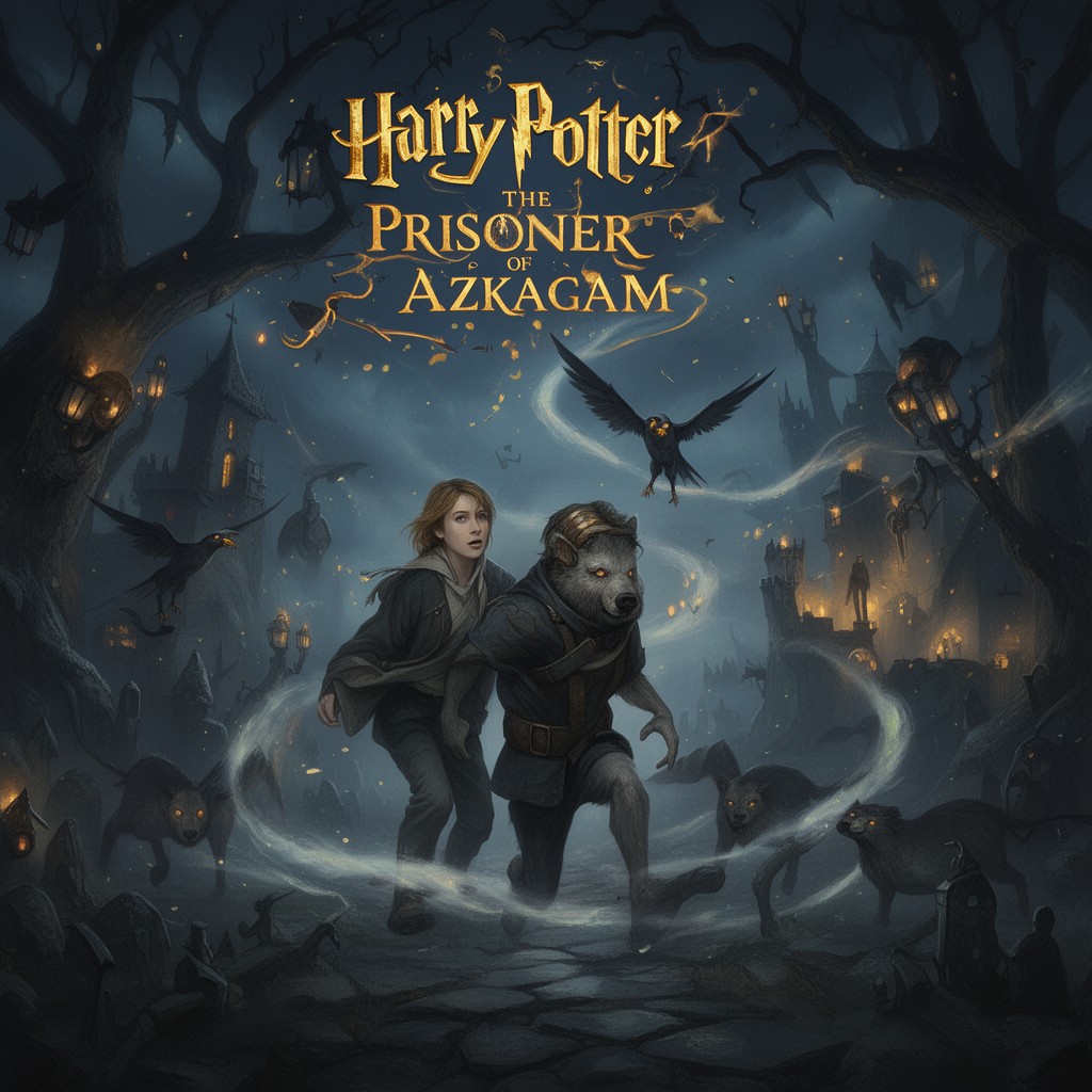 AI-generated illustration of Harry Potter and the Prisoner of Azkaban