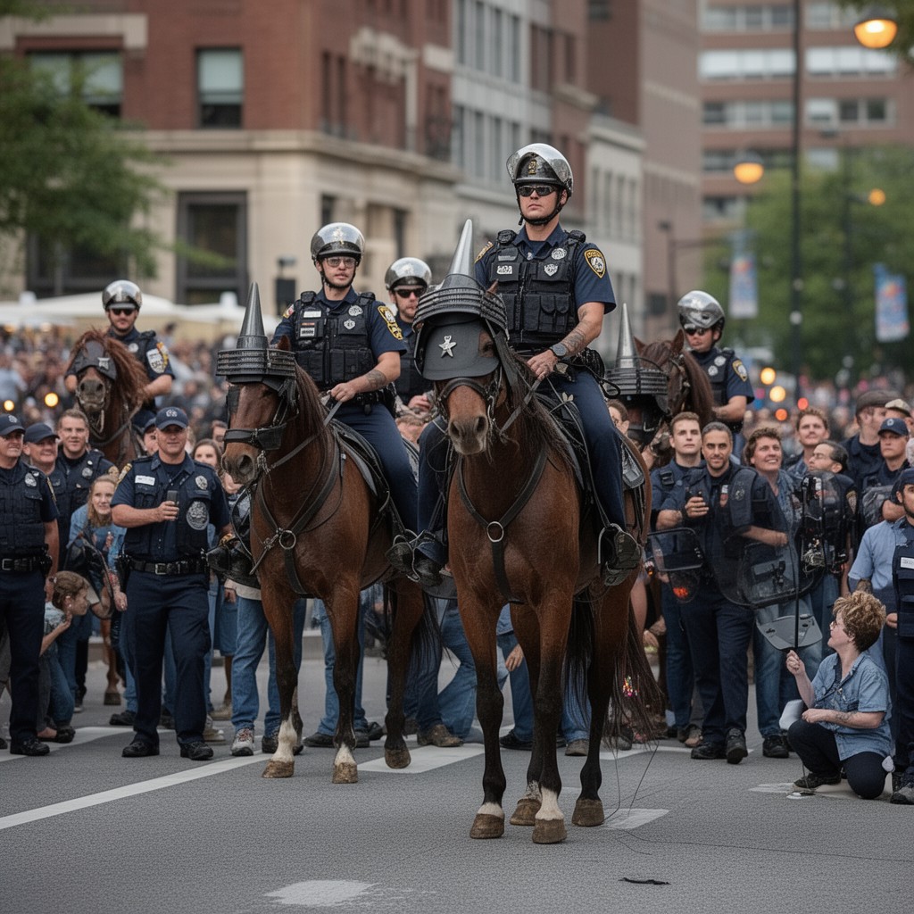 AI-generated illustration of Mounted Unit