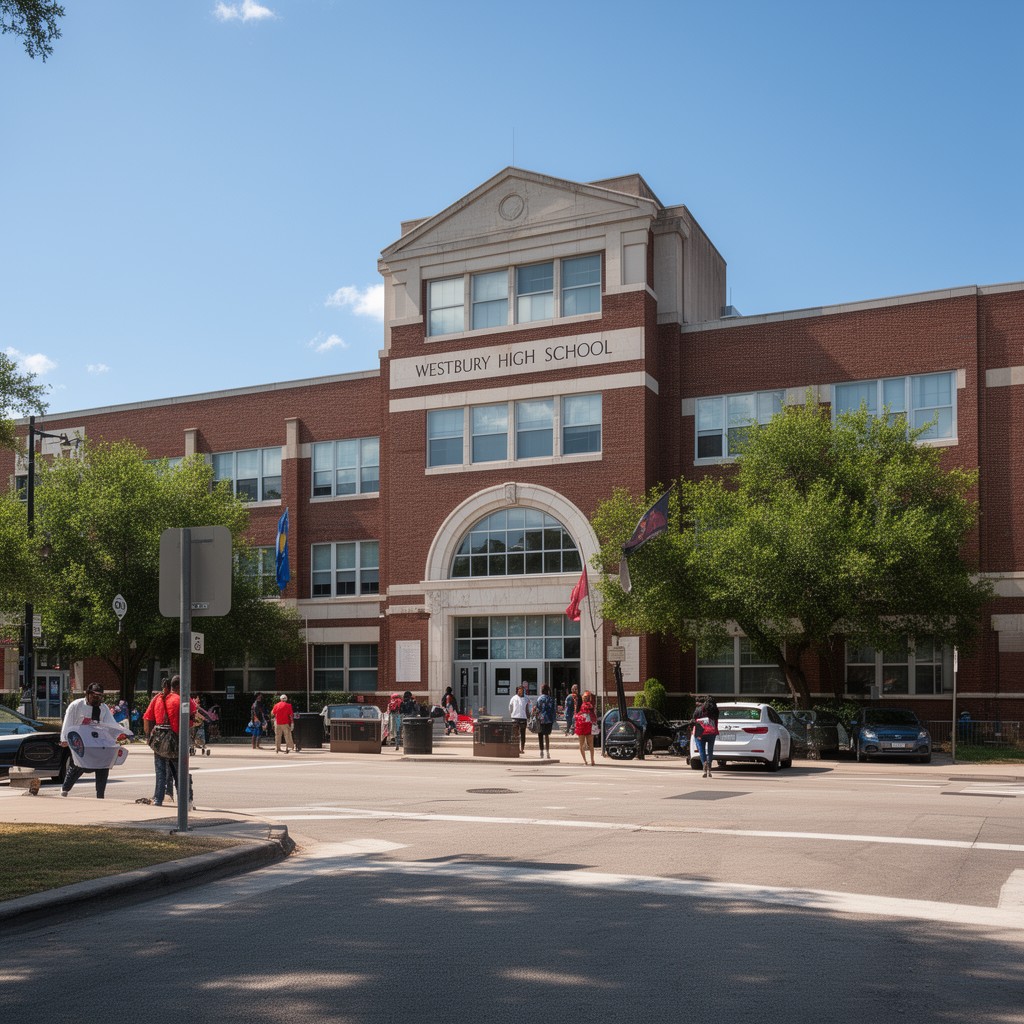 AI-generated illustration of Westbury High School (Houston)