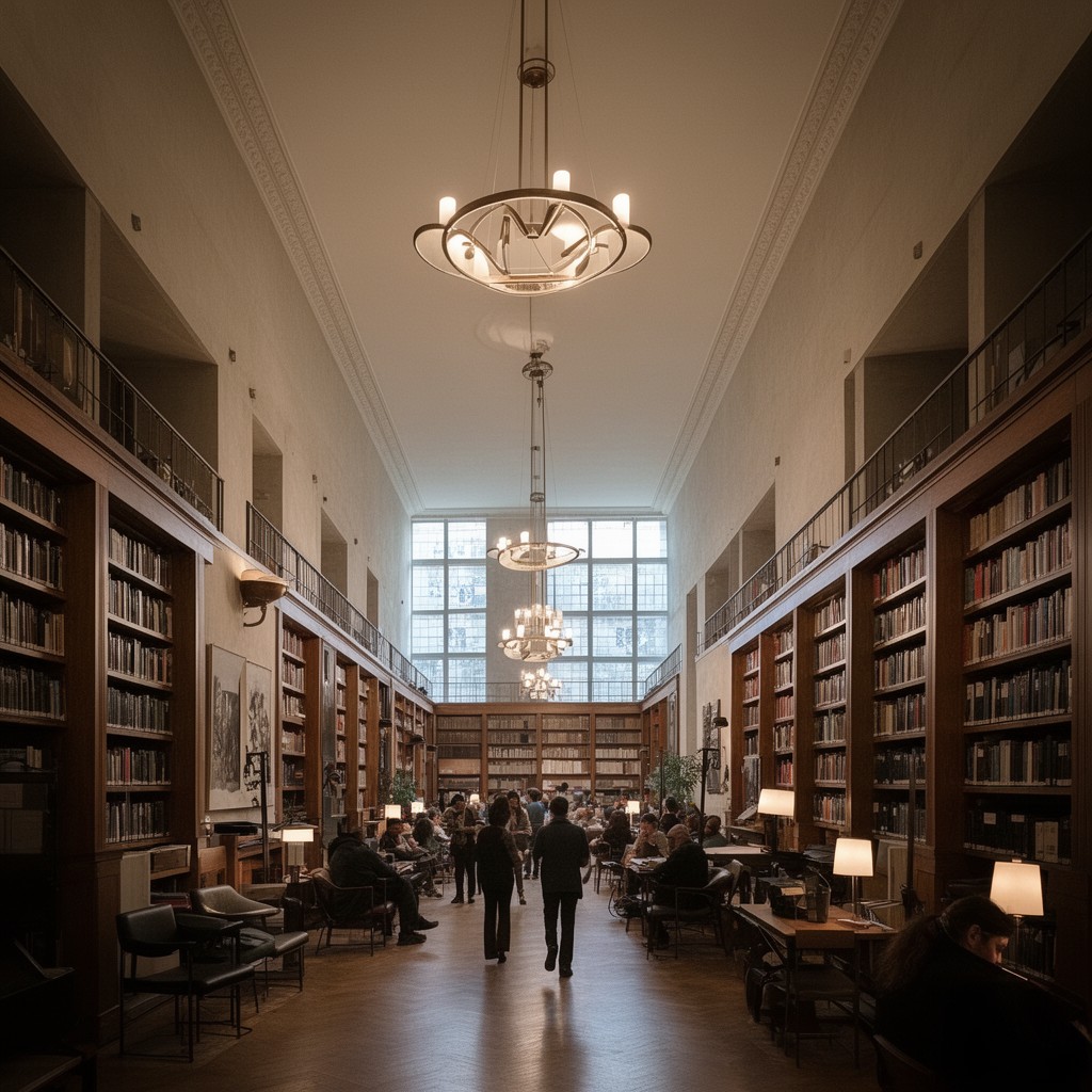 AI-generated illustration of Dag Hammarskjöld Library