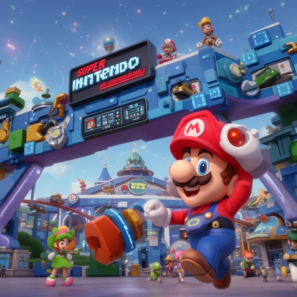 AI-generated illustration of Super Nintendo World