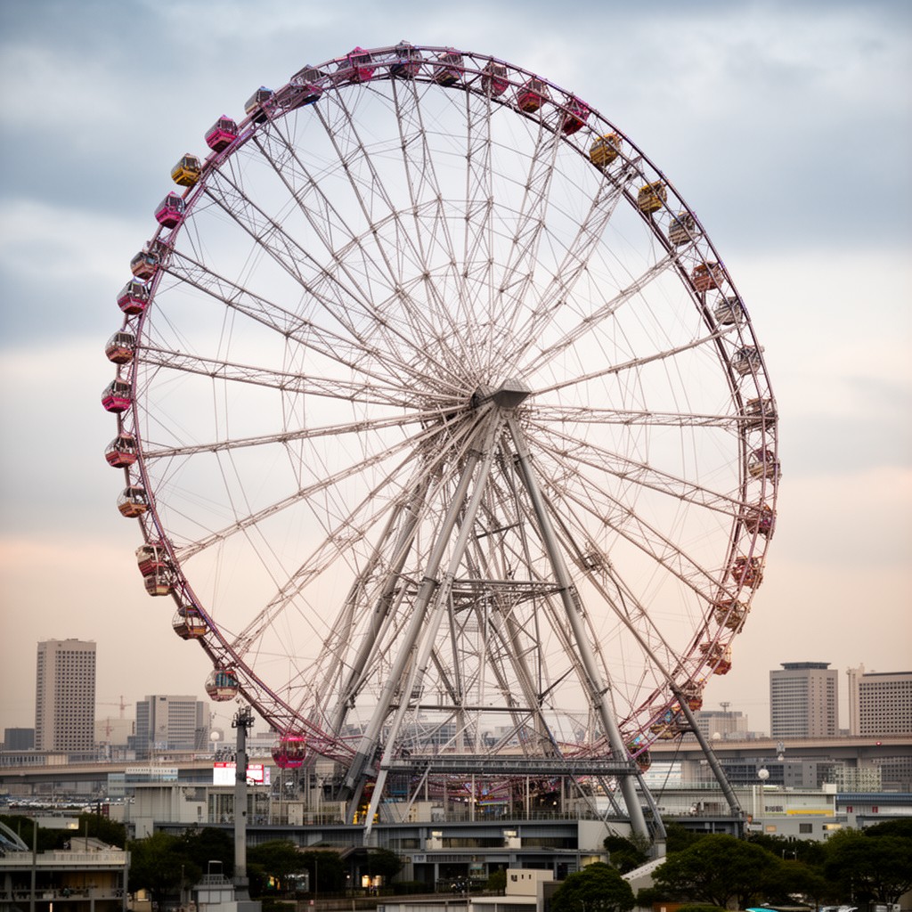 AI-generated illustration of Tempozan Giant Ferris Wheel