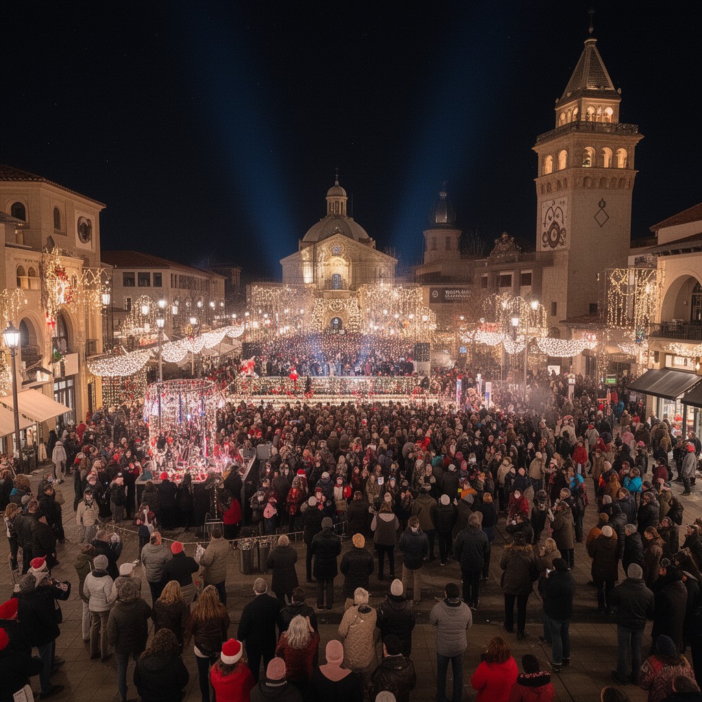 AI-generated illustration of Plaza Lighting Ceremony