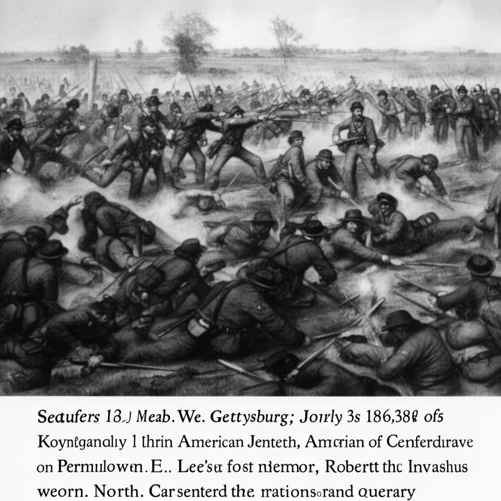 AI-generated illustration of Battle of Gettysburg: July 1–3, 1863