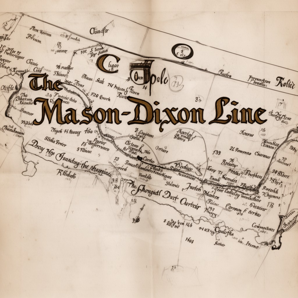 AI-generated illustration of Mason–Dixon Line