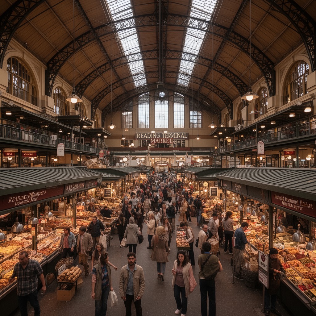 AI-generated illustration of Reading Terminal Market