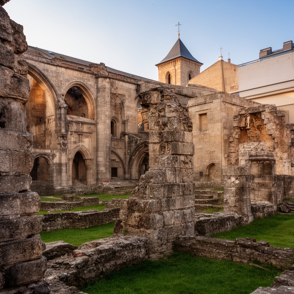 AI-generated illustration of Ruins of the medieval coronation basilica