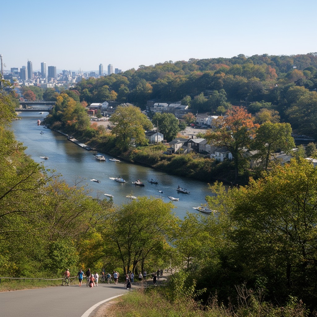 AI-generated illustration of Schuylkill River Trail