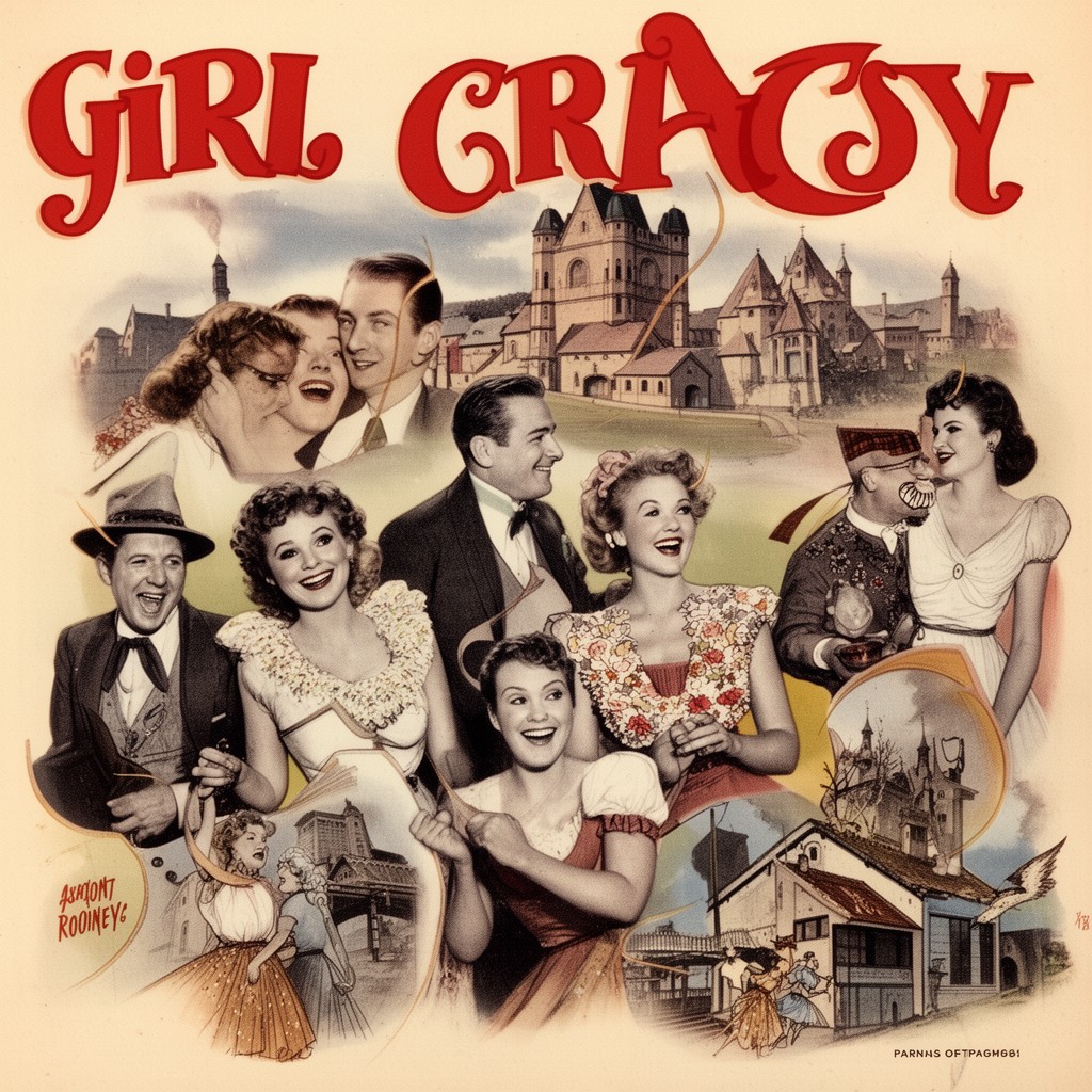 AI-generated illustration of Girl Crazy (1943 film)