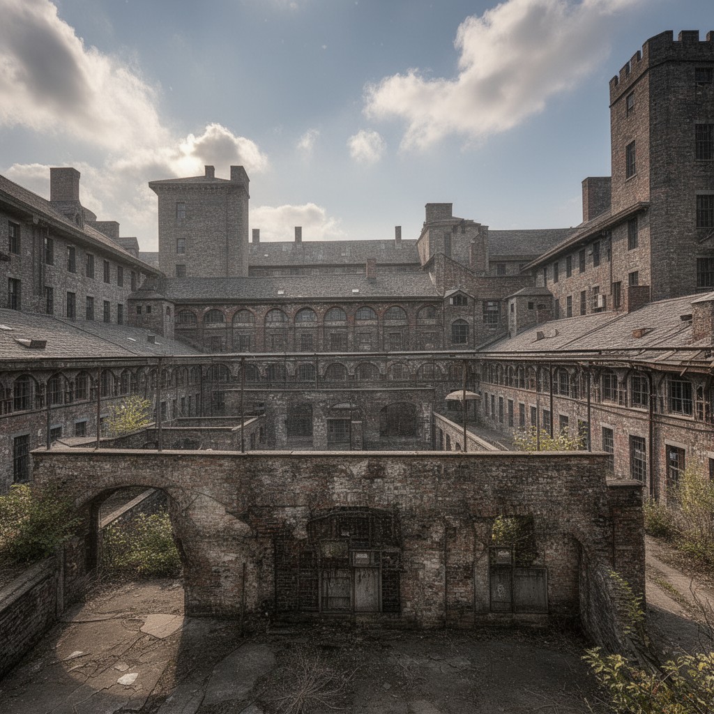 AI-generated illustration of Eastern State Penitentiary