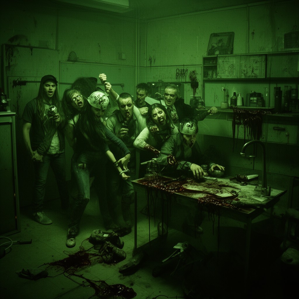 AI-generated illustration of Green Room