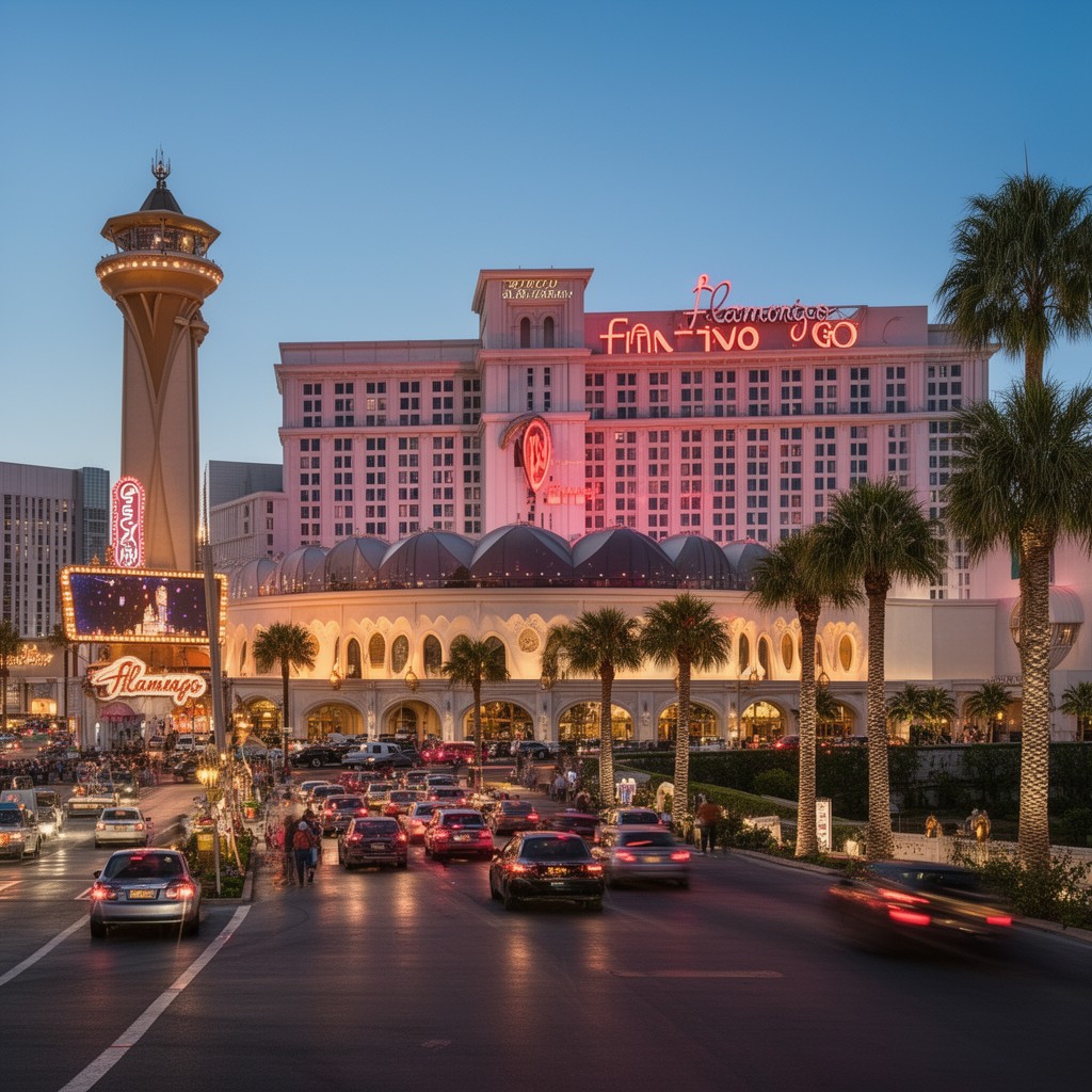 AI-generated illustration of Flamingo Hotel and Casino