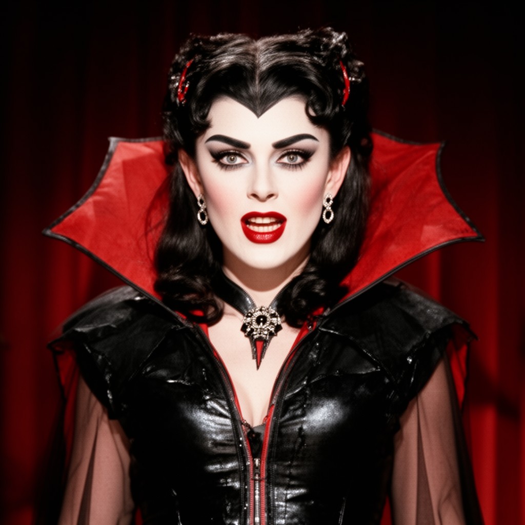 AI-generated illustration of Vampira